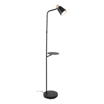 Rabalux - Stojacia lampa s poličkou 1xE27/40W/230V čierna