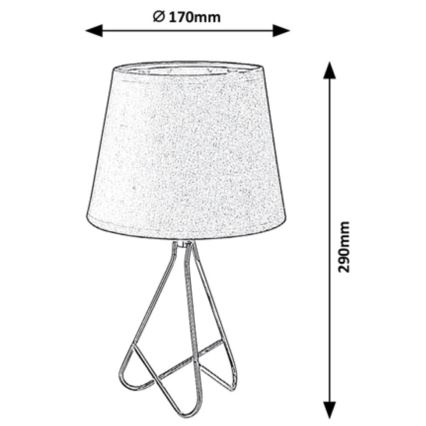 Rabalux - Stolná lampa 1xE14/40W/230V šedá/lesklý chróm