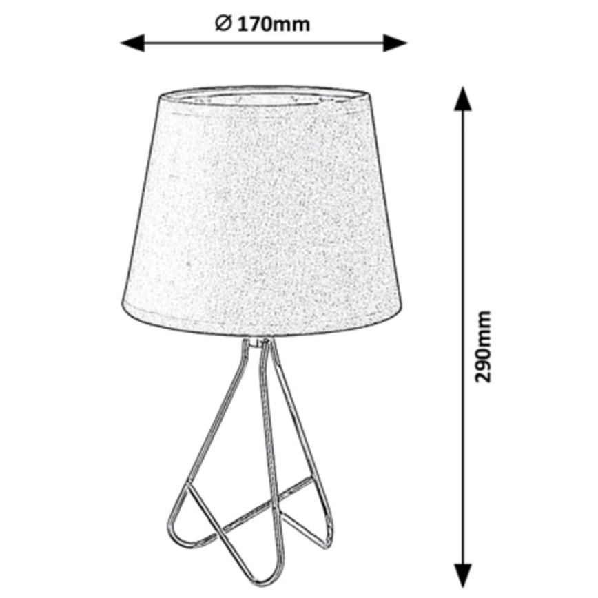Rabalux - Stolná lampa 1xE14/40W/230V šedá/lesklý chróm