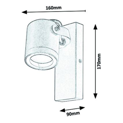 Rabalux - Vonkajšie nástenné bodové svietidlo 1xGU10/35W/230V IP44