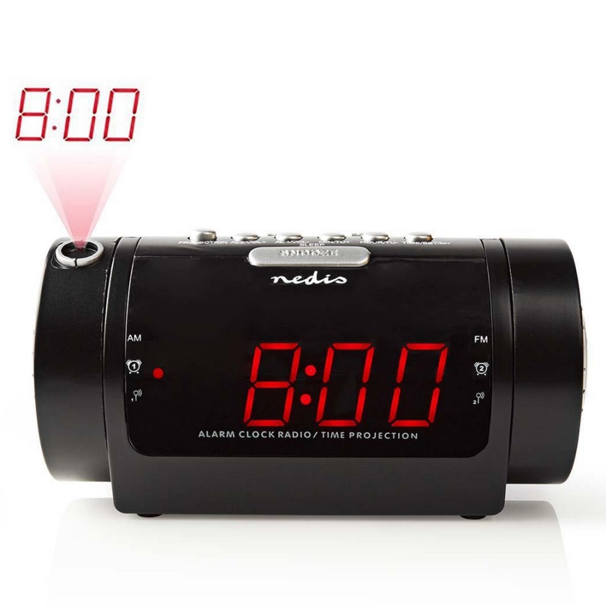 Rádiobudík s LED displejom a projektorom 230V