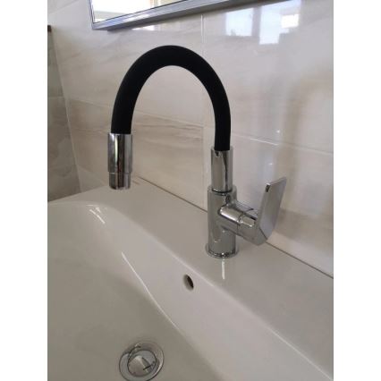 RAV Slezák CO119.0/15 - Drezová batéria s flexibilným ramenom COLORADO 25 cm čierna/lesklý chróm