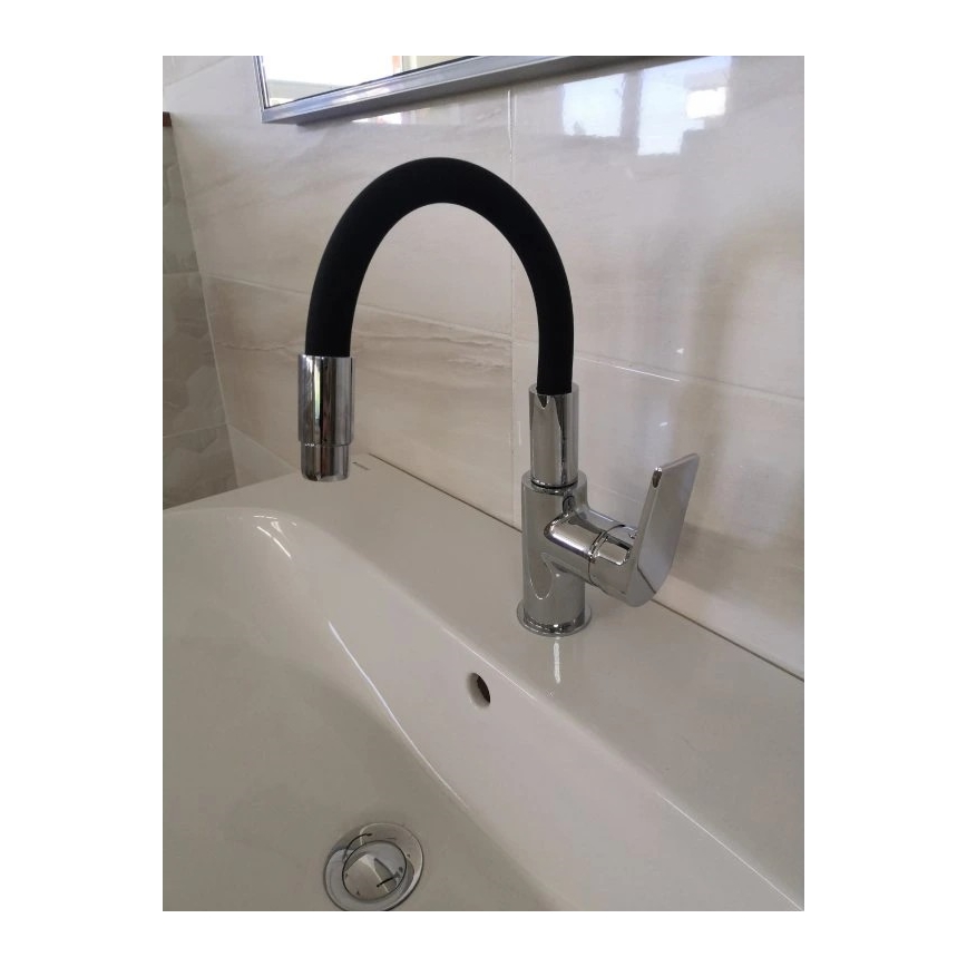 RAV Slezák CO119.0/15 - Drezová batéria s flexibilným ramenom COLORADO 25 cm čierna/lesklý chróm