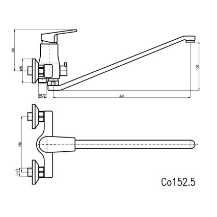 RAV Slezák CO152.5 - Vaňová batéria COLORADO lesklý chróm
