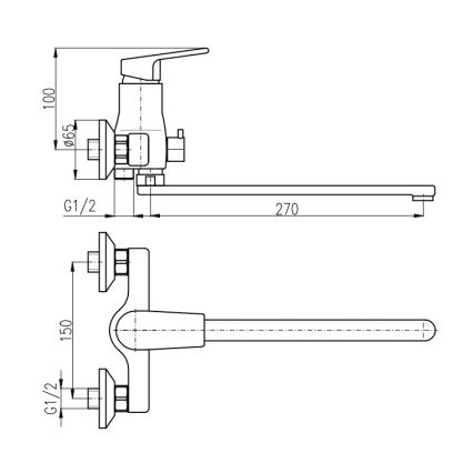 RAV Slezák CO153.5CMATZ - Vaňová batéria COLORADO čierna/zlatá