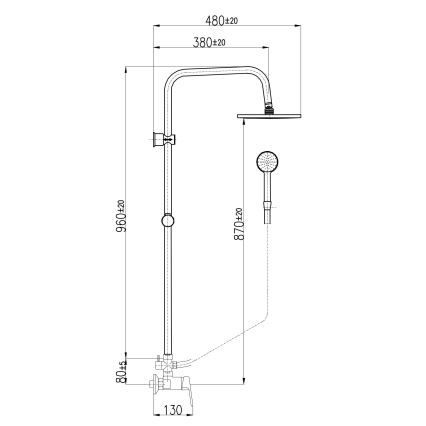 RAV Slezák CO182.5/7 - Sprchová súprava s vodovodnou batériou COLORADO lesklý chróm