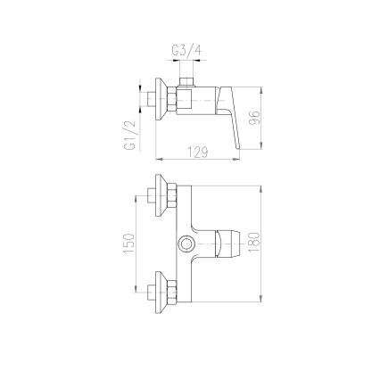 RAV Slezák CO182.5 - Sprchová batéria COLORADO lesklý chróm