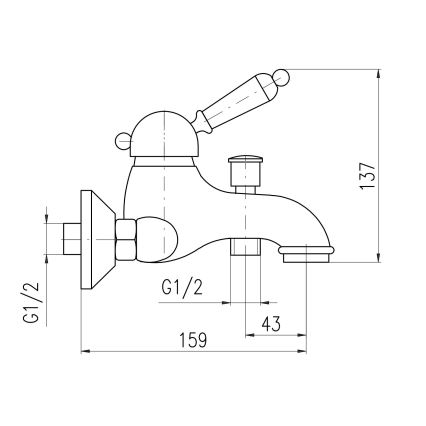 RAV Slezák L554.5CMAT - Vaňová batéria LABE RETRO 13,7 cm matná čierna