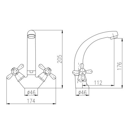 RAV Slezák MK120.0/2 - Umývadlová batéria MORAVA 20,5 cm lesklý chróm