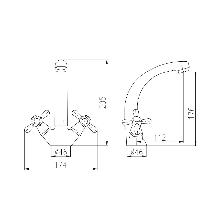 RAV Slezák MK120.0/2 - Umývadlová batéria MORAVA 20,5 cm lesklý chróm