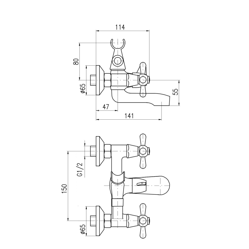 RAV Slezák MK154.5 - Vaňová batéria MORAVA lesklý chróm