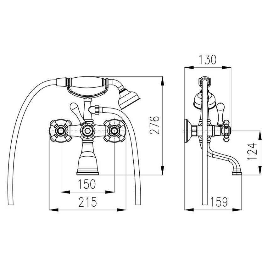 RAV Slezák MK159.5/2SM - Vaňová súprava s batériou MORAVA RETRO, stará mosadz
