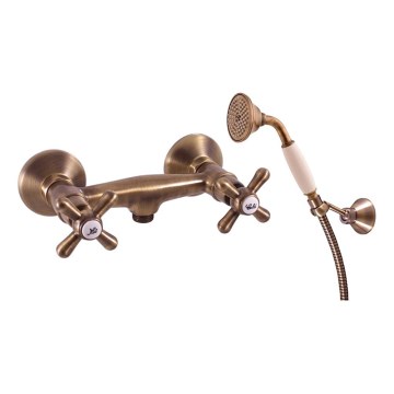 RAV Slezák MK180.5/2SM - Sprchová súprava s batériou MORAVA RETRO stará mosadz