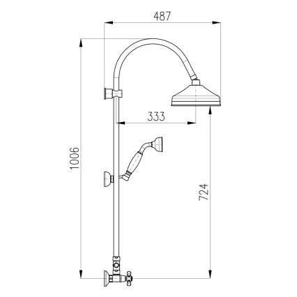 RAV Slezák MK181.5/3SM - Sprchová súprava s batériou MORAVA RETRO stará mosadz