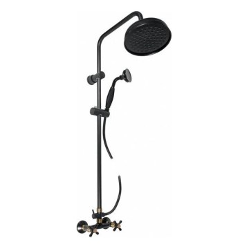 RAV Slezák MK181.5/7CMATSM - Sprchová súprava s batériou MORAVA RETRO čierna/mosadz