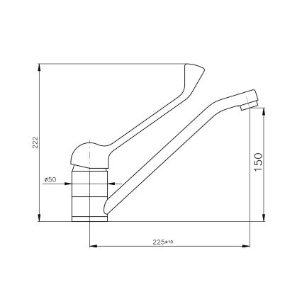 RAV Slezák MS605.0 - Umývadlová batéria s lekárskou pákou MISSISSIPPI 22,2 cm lesklý chróm