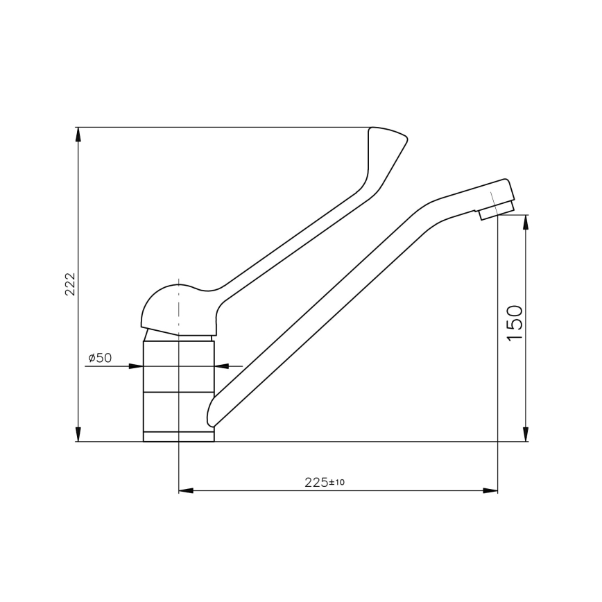 RAV Slezák MS605.0 - Umývadlová batéria s lekárskou pákou MISSISSIPPI 22,2 cm lesklý chróm