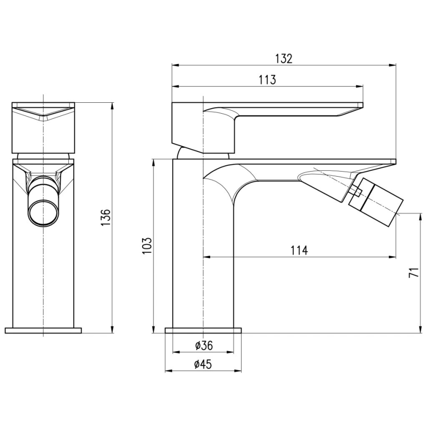 RAV Slezák NL144.0ZK - Bidetová batéria NIL 13,6 cm kartáčovaná zlatá