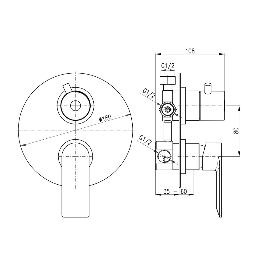 RAV Slezák NL187.3 - podomietková sprchová batéria NIL, lesklý chróm
