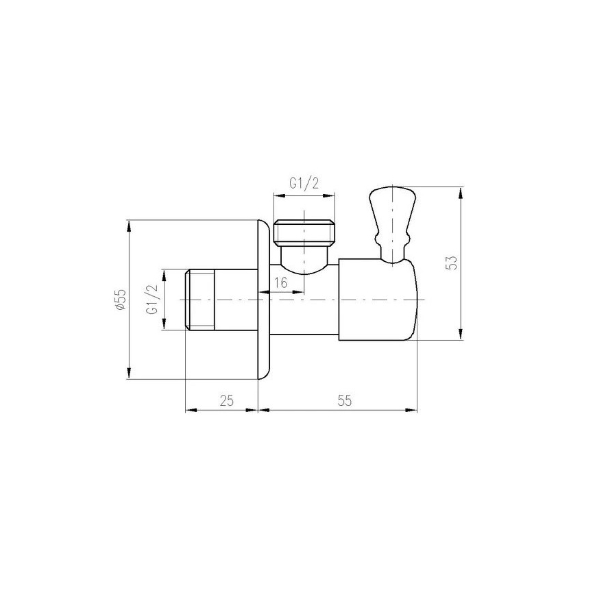 RAV Slezák RV0112 - Retro rohový ventil v lesklom chróme