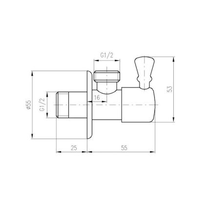 RAV Slezák RV0112Z - Rohový ventil RETRO, lesklé zlato