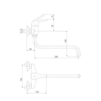 RAV Slezák SA001.5/22 - Drezová/umývadlová batéria SAZAVA lesklý chróm
