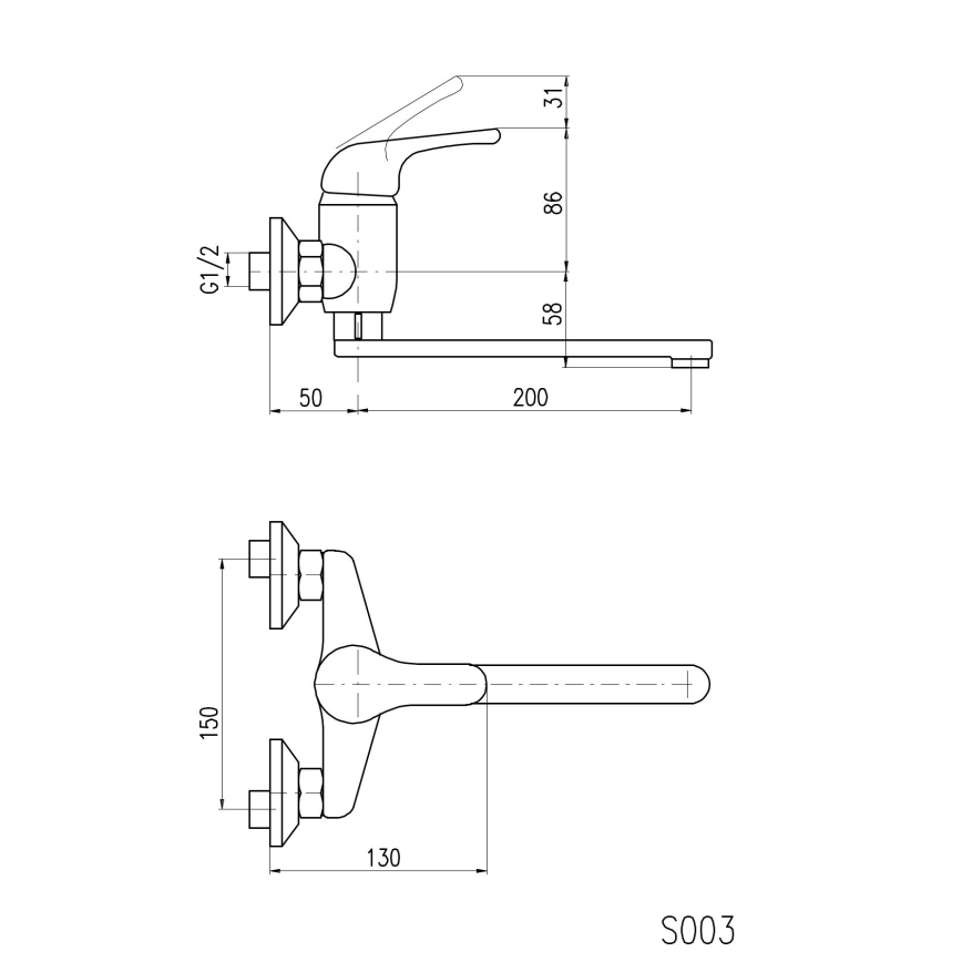 RAV Slezák SA001.5/23 - drezová/umývadlová batéria SAZAVA lesklý chróm
