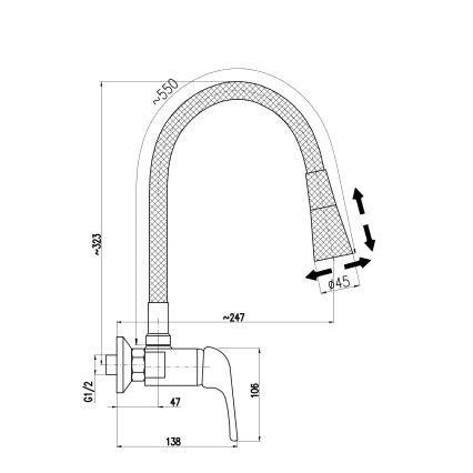 RAV Slezák SA002.5/13CB - Drezová batéria SAZAVA 32,3 cm biela/lesklý chróm