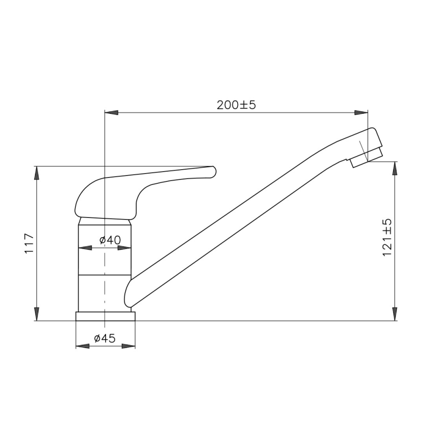 RAV Slezák SA005.0 - drezová batéria SAZAVA 11,7 cm lesklý chróm