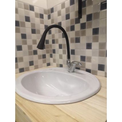 RAV Slezák SA006.0/13 - Drezová batéria s flexibilným ramienkom SAZAVA 35,6 cm čierna/lesklý chróm