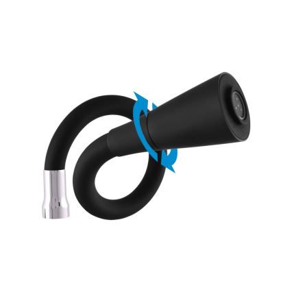 RAV Slezák SA006.0/13 - Drezová batéria s flexibilným ramienkom SAZAVA 35,6 cm čierna/lesklý chróm