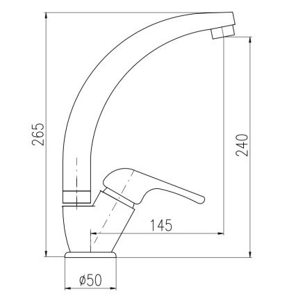 RAV Slezák SA006.0/3 - Drezová batéria SAZAVA 26,5 cm lesklý chróm