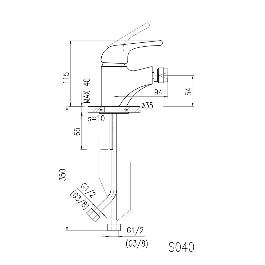 RAV Slezák SA044.0 - Bidetová batéria SAZAVA 11,5 cm lesklý chróm