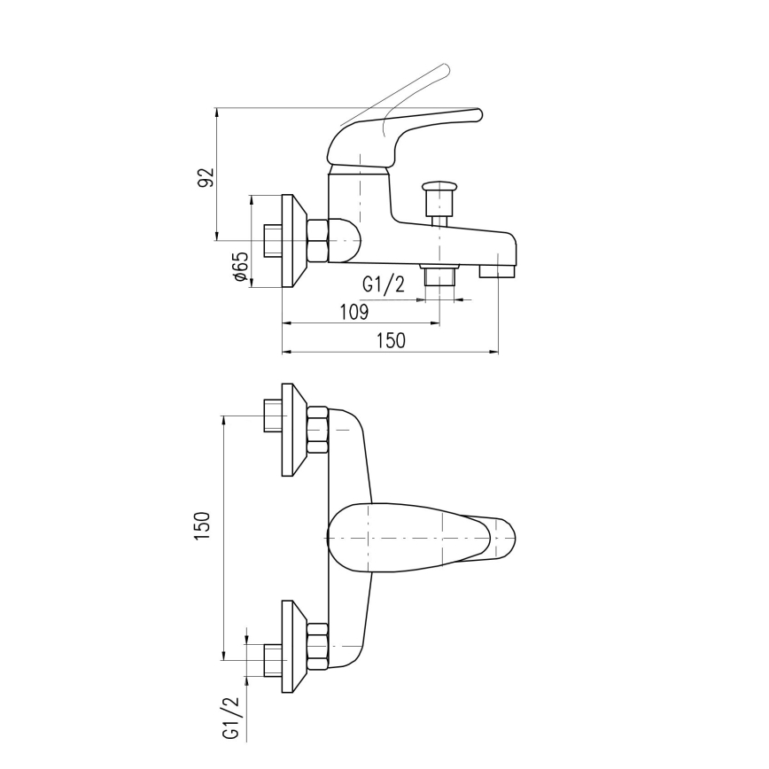 RAV Slezák SA054.5 - Vaňová batéria SAZAVA lesklý chróm