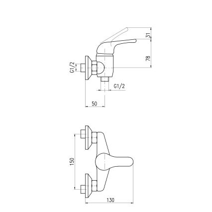 RAV Slezák SA080.5 - Sprchová batéria SAZAVA lesklý chróm