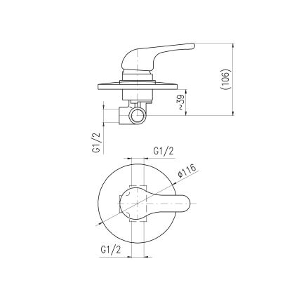 RAV Slezák SA083 - Sprchová batéria pre podomietkovú inštaláciu SAZAVA lesklý chróm