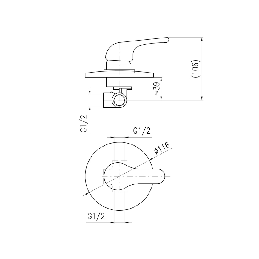 RAV Slezák SA083 - Sprchová batéria pre podomietkovú inštaláciu SAZAVA lesklý chróm