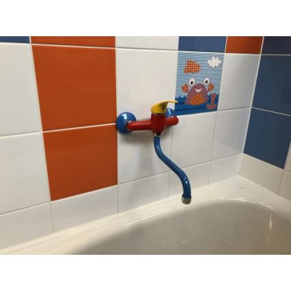 RAV Slezák SAJ001.5/21 - Umyvadlová batéria JUNIOR červená/modrá/žltá