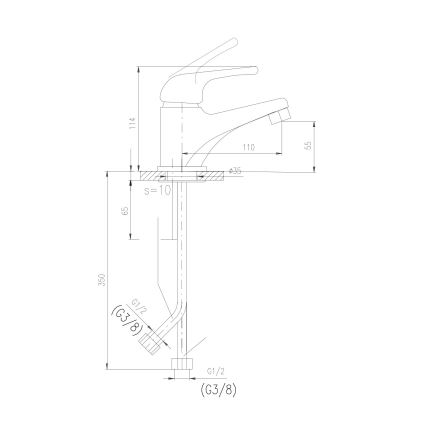 RAV Slezák SAJ026.0 - Umývadlová batéria JUNIOR 11,4 cm červená/žltá