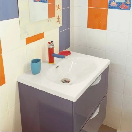 RAV Slezák SE326.0 - Umývadlová batéria JUNIOR 18,2 cm červená/modrá