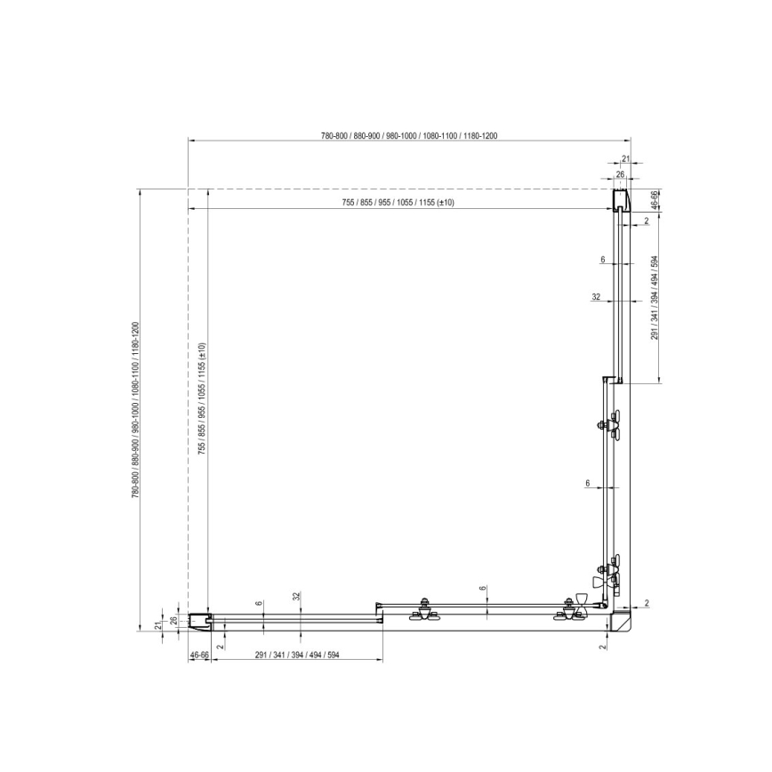 Ravak 1XV70C00Z1 - Sprchový kút BLIX 90x90 cm lesklý chróm