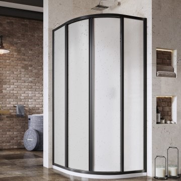 Ravak 3114O30211 - Štvordielny štvrťkruhový sprchový kút SUPERNOVA 80x80 cm čierny
