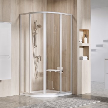 Ravak 3114OU02Z1 - Štvordielny štvrťkruhový sprchovací kút SUPERNOVA 80x80 cm satinovaný