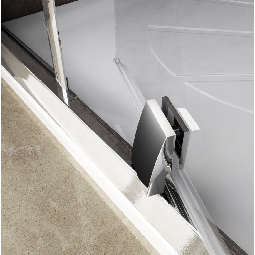 Ravak 37677U00Z1 - trojdielny štvrťkruhový sprchový kút PIVOT 90x90 cm satin