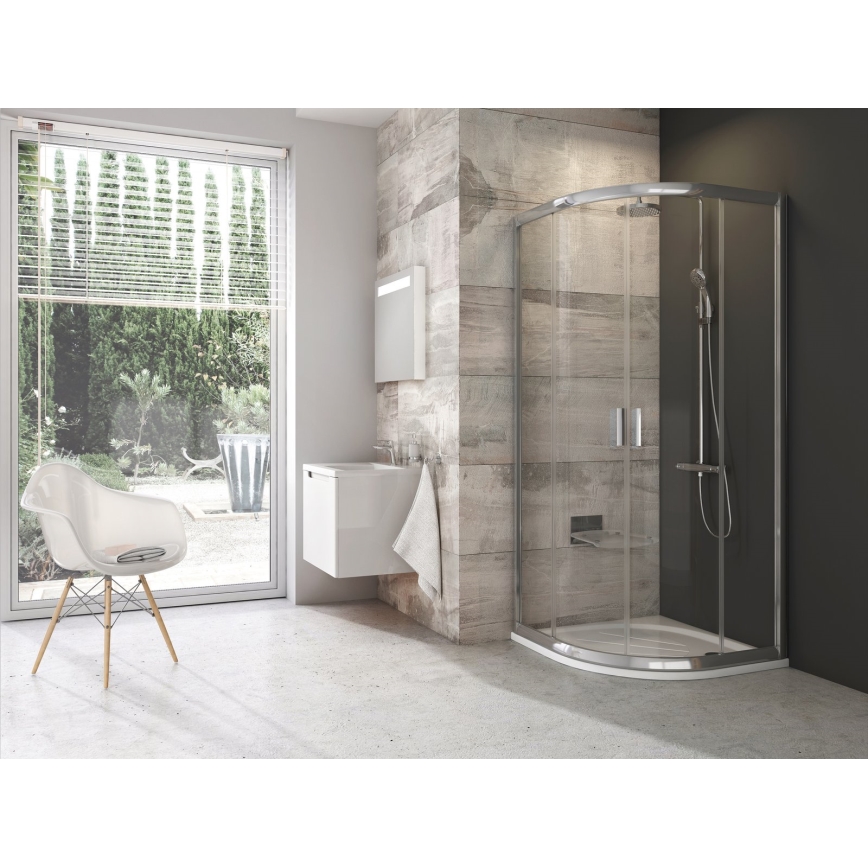 Ravak 3B240C00Z1-Štvordielny štvrťkruhový sprchový kút BLIX 80x80 cm lesklý chróm