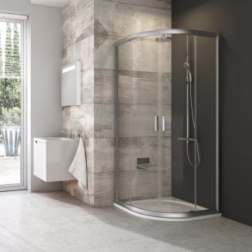 Ravak 3B270U00Z1 - Sprchový kút štvordielny štvrťkruhový BLIX 90x90cm matný chróm