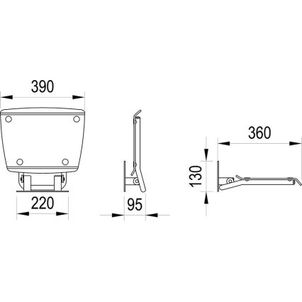 Ravak B8F0000052 - Sklopné sprchové sedátko OVO z nehrdzavejúcej ocele