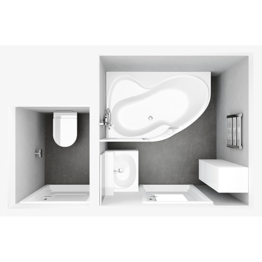 Ravak C571000000 - Rohová vaňa ROSA 160x95 cm akrylát/biela