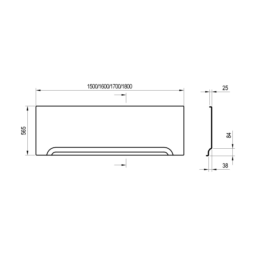 Ravak CZ001S0A00 - Čelný panel pre vaňu 160 cm akrylát/biela