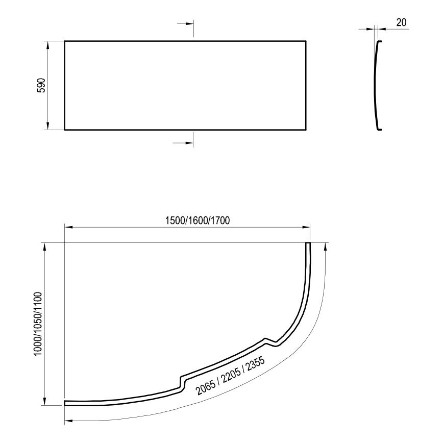 Ravak CZ45100000 - Čelný panel k vaňi ASYMMETRIC 150 cm akrylát/biela